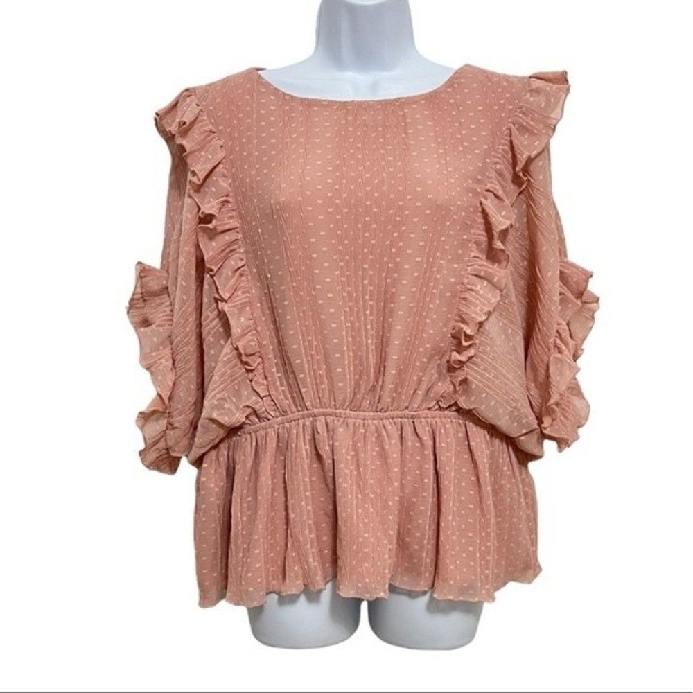 Express Pink Ruffle Blouse